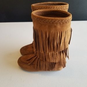 Rampage Girls Bridie Chestnut Fringe Boots - Size 11 (Toddler Size)